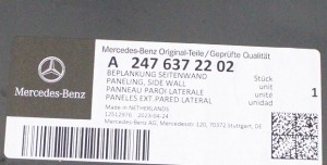 MERCEDES B-KLASA W247 A247 2019-2025 próg słupek prawy A2476372202 4/4 MINIATURA