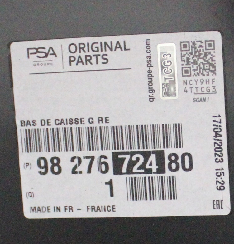 FIAT DOBLO 3 III L1 2022-2026 próg słupek lewy 9827672480 4/4