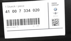 BMW 4 GC GT F36 GRAN COUPE 2012- Próg słupek prawy 41007334020 4/4 MINIATURA