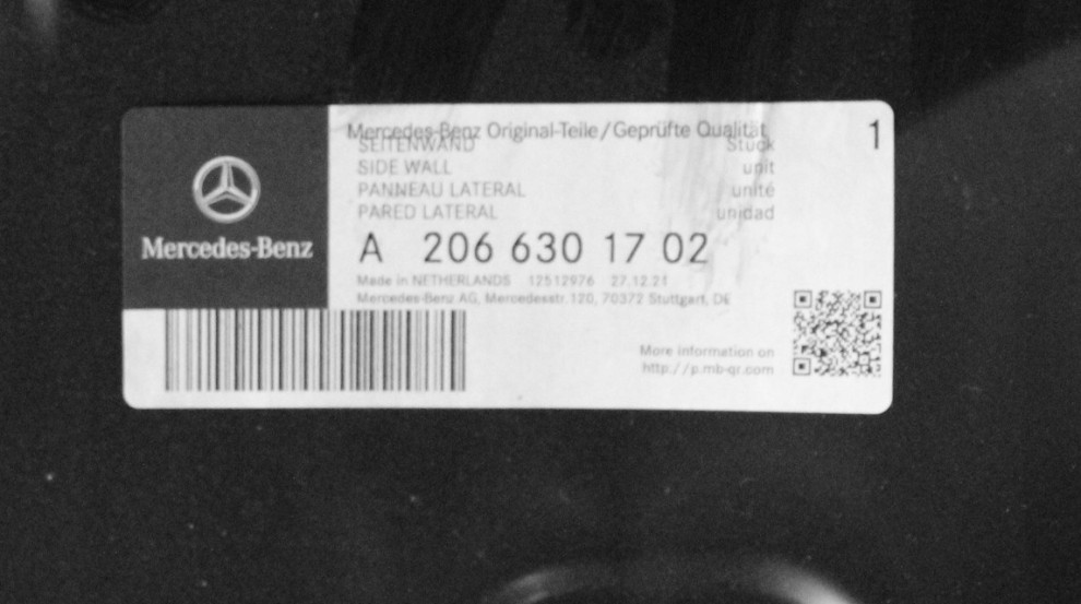 MERCEDES C-KLASA W206 A206 206 SEDAN 2021- tylny lewy błotnik A2066301702 4/4