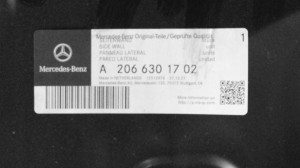 MERCEDES C-KLASA W206 A206 206 SEDAN 2021- tylny lewy błotnik A2066301702 4/4 MINIATURA
