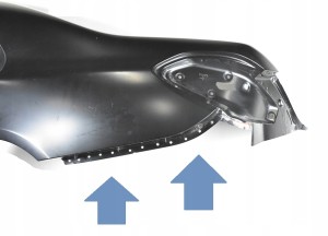 MERCEDES S-KLASA W222 A222 222 2013-2020 Tylny lewy błotnik A2226307101 3/3 MINIATURA