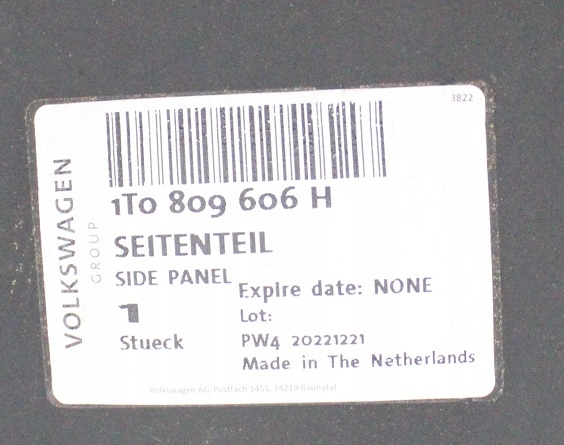 VW TOURAN LIFT 1T0 1T3 2010-2015 tylny prawy błotnik 1T0809606H 3/3