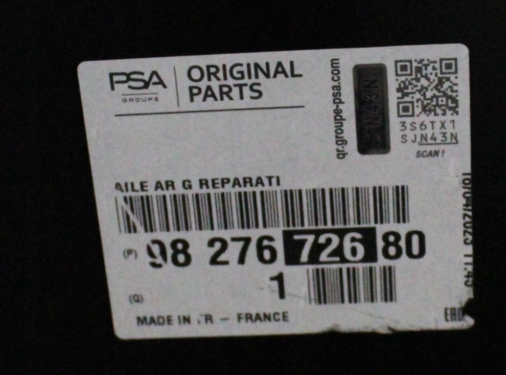 PEUGEOT PARTNER 4 IV K9 L2 MAXI 2018-2025 tylny błotnik lewy 9827672680 5/5