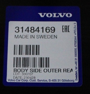 VOLVO XC60 XC-60 2 II 246 2017-2025 tylny prawy błotnik 31484169 3/3 MINIATURA