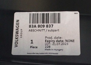 AUDI Q3 SQ3 RSQ3 2 83A F3B 2018-2025 tylny lewy błotnik 83A809837 5/5 MINIATURA