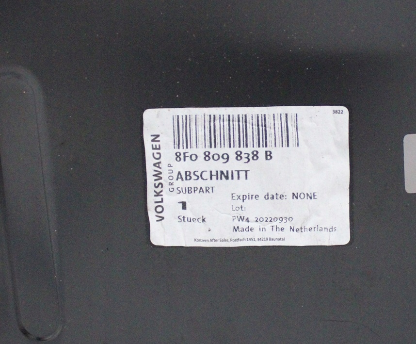 AUDI A5 S5 CABRIO CABRIOLET 8F0 2009-2016 próg słupek A prawy 8F0809837B 4/4