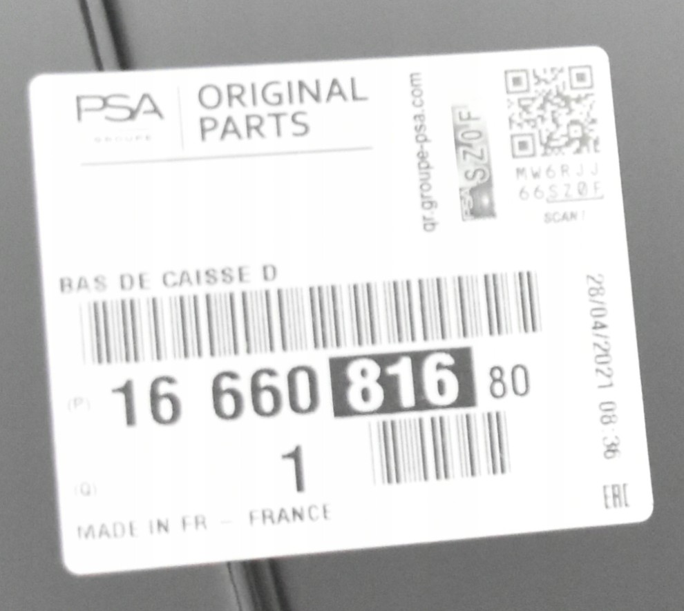 OPEL CORSA F 2019-2024 próg słupek B prawy 1666081680 5/5