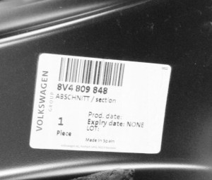 AUDI A3 S3 SPORTBACK 8V4 2013-2019 próg słupek prawy 8V4809848 4/4 MINIATURA