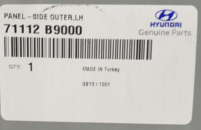 HYUNDAI I10 I-10 2 II BA 2014-2019 tylny błotnik lewy 71112B9000 3/4
