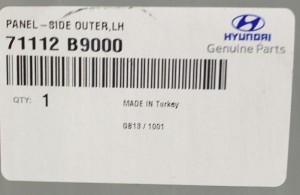 HYUNDAI I10 I-10 2 II BA 2014-2019 tylny błotnik lewy 71112B9000 3/4 MINIATURA
